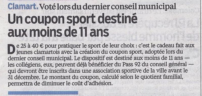 Le Parisien_Coupons Sport